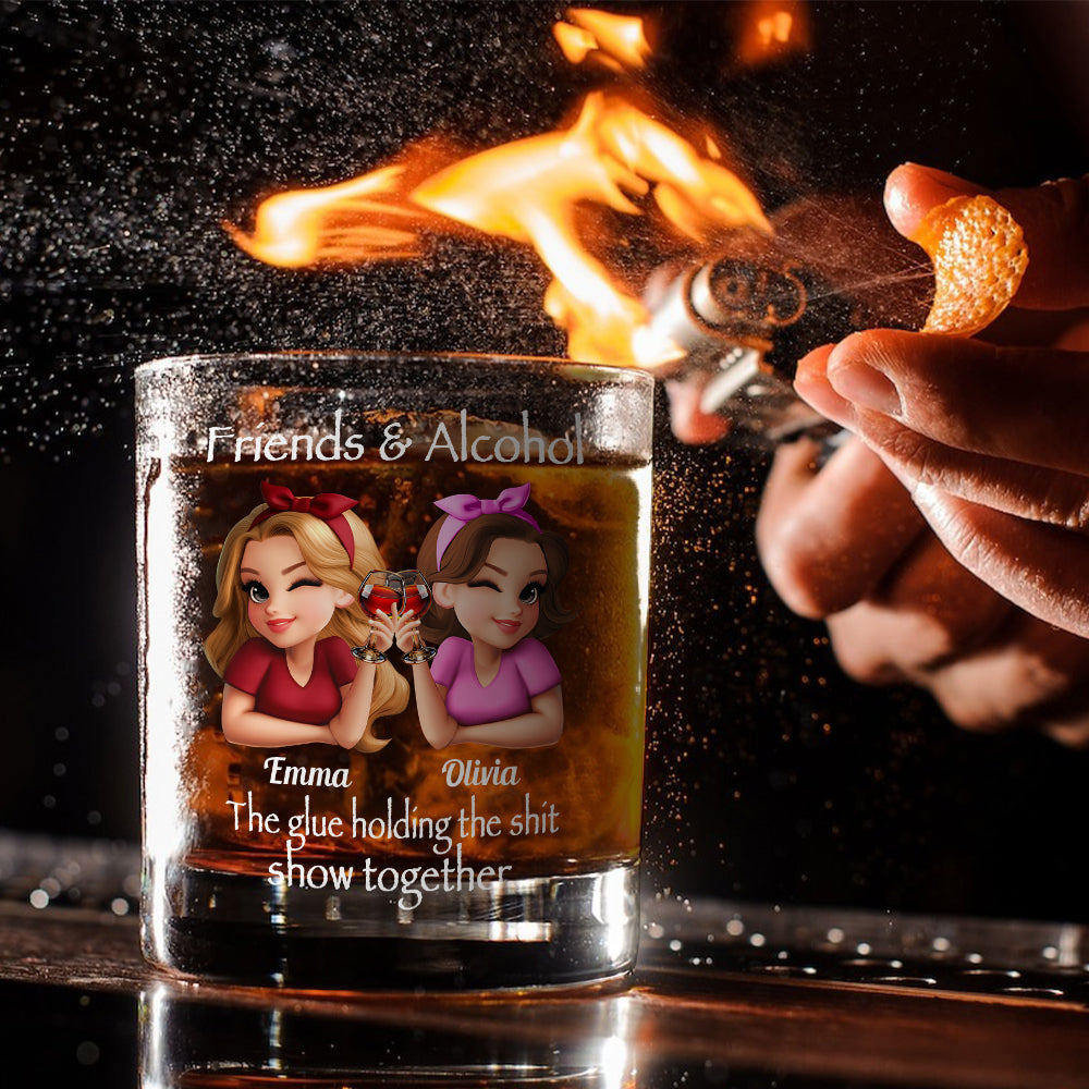 Friends & Alcohol - Personalized Best Friend Whiskey Glass