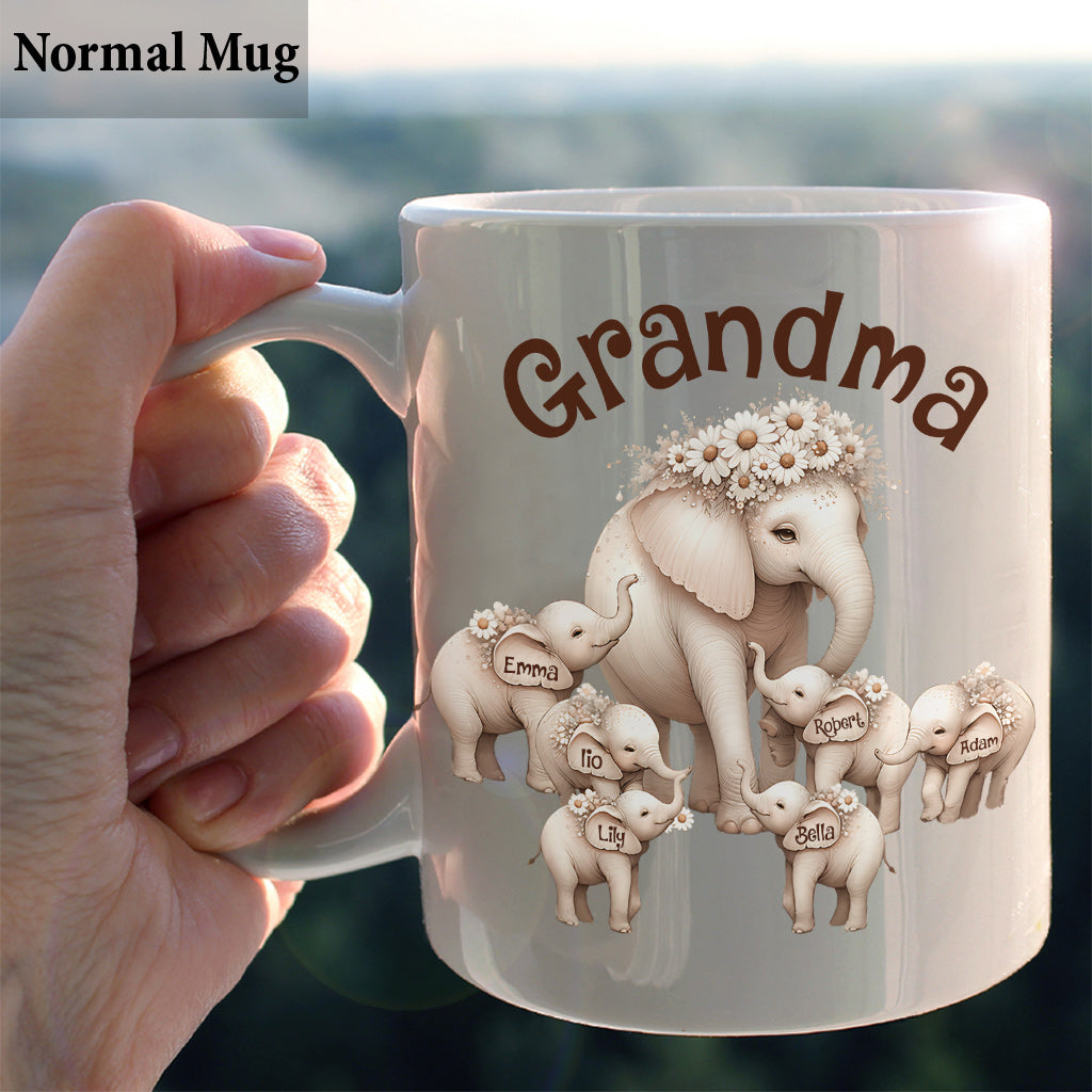 Cute Elephant - Personalized Grandma Mug