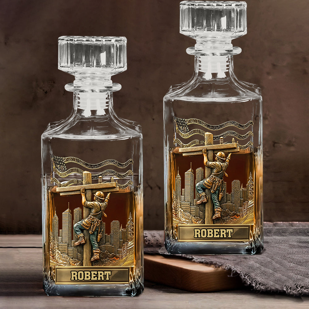 Lineman Legacy Glass - Personalized Lineman Whiskey Glass