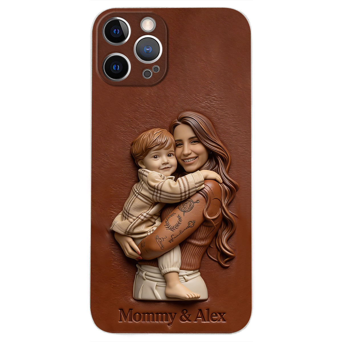 Custom Any Photo Gift For Mom, Grandma - Personalized Mother Leather Phone Case