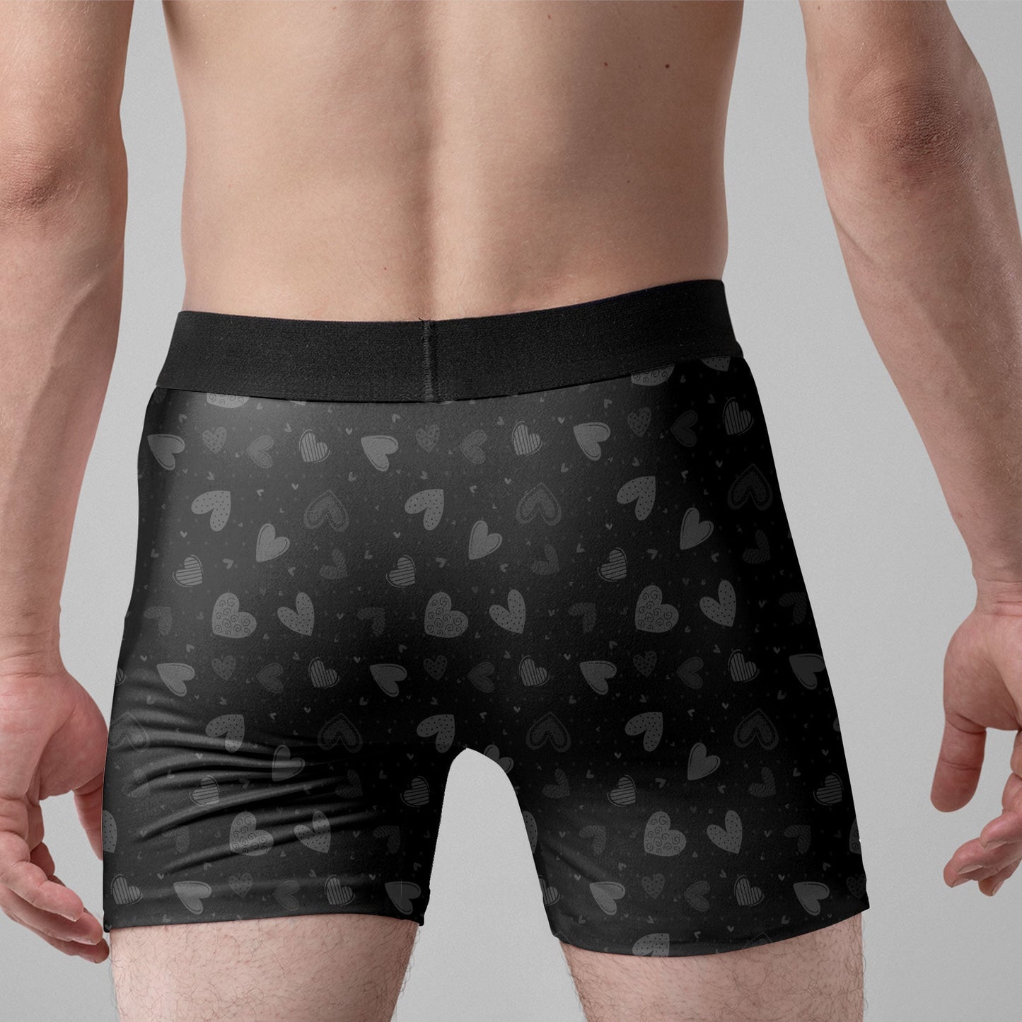 Personalized Men's Boxer Briefs with Funny Romantic Quote, Couple Hug Illustration, Unique Anniversary Gift