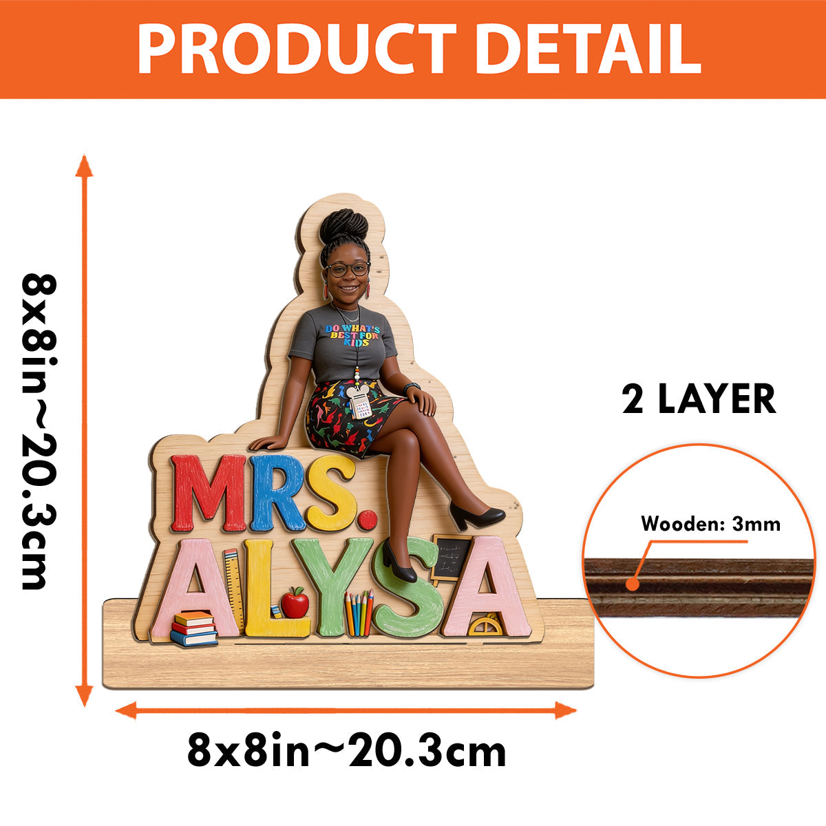 Gift For Teacher - Personalized Teacher 2 Layered Big Freestanding