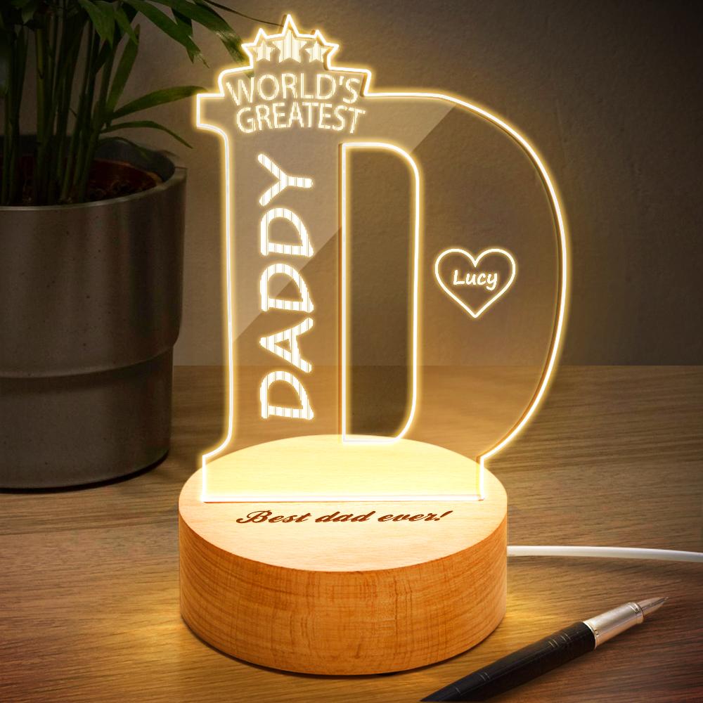 Best Dad Ever - Personalized Father Photo Crystal Plaque