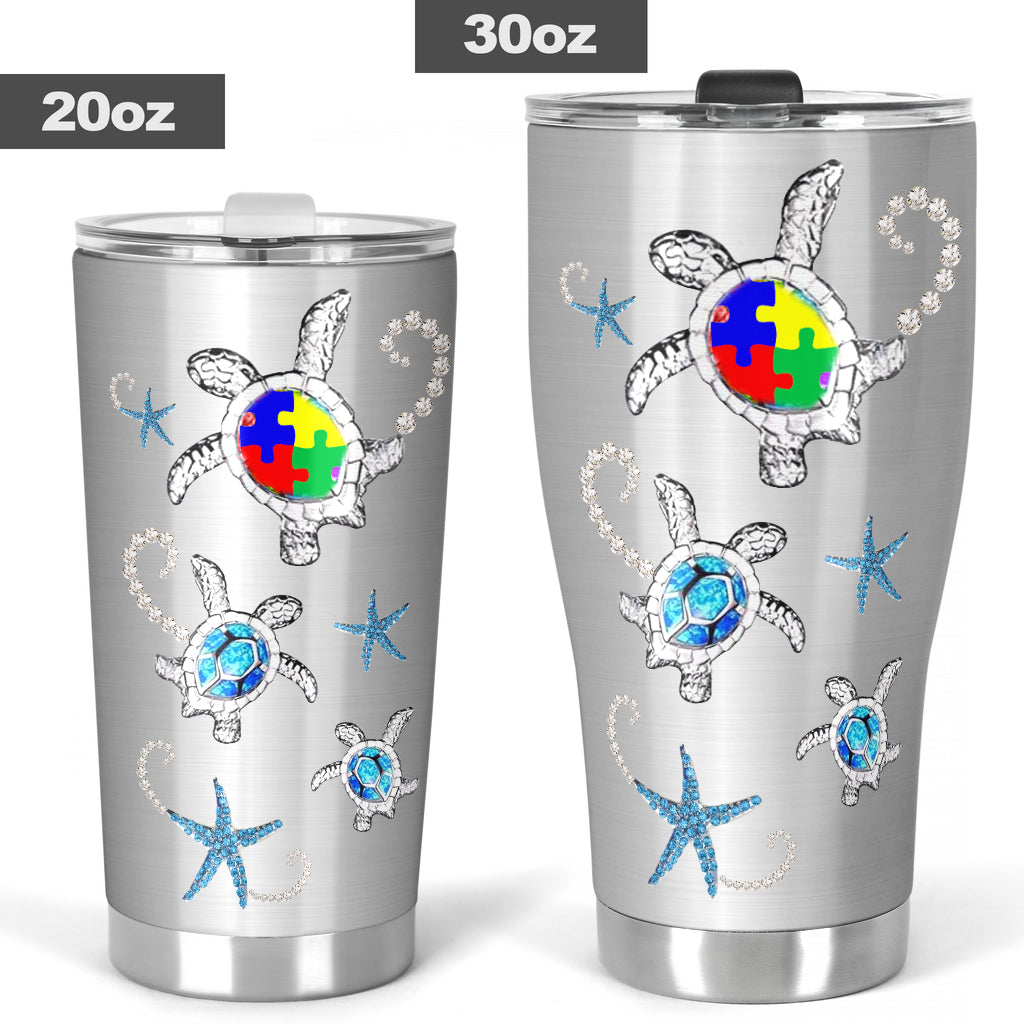 It's Ok To Be Different Metal Pattern Print Autism Awareness Tumbler 0622