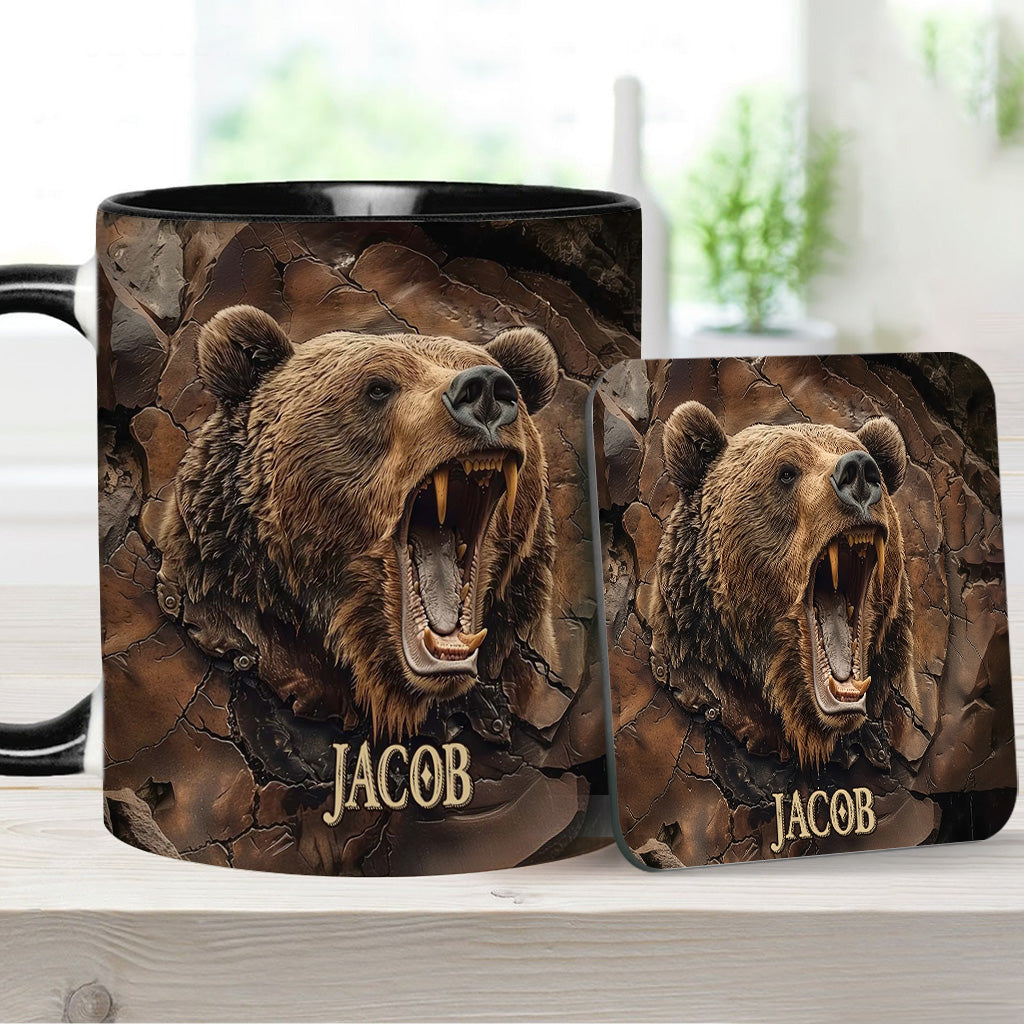 Grizzlies Roar Realistic Bear Design - Personalized Bear Accent Mug