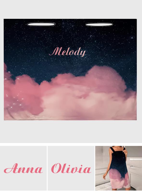 Pink Clouds Bathrobe - Personalized Bath Towel Dress