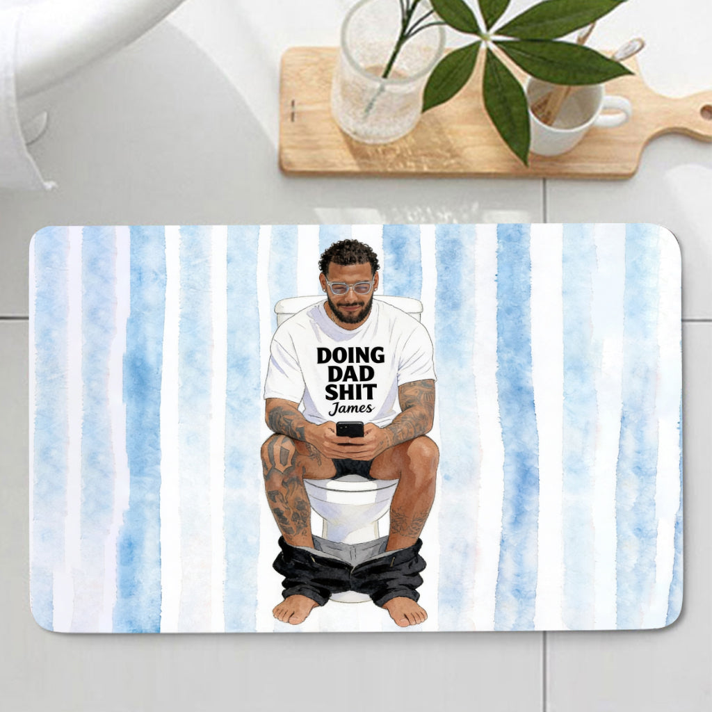 Best Time Of Day - Personalized Father Bathroom Curtain & Mats Set