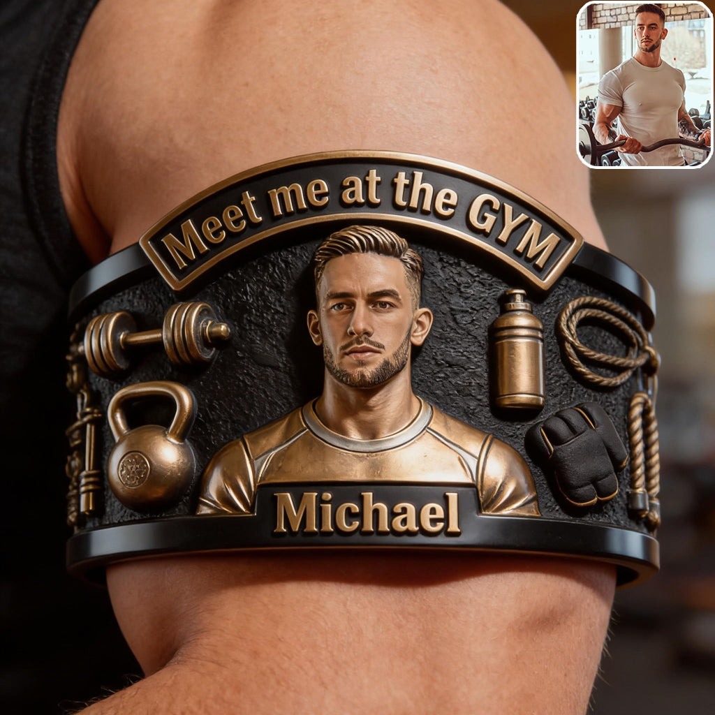 Gym King - Personalized Fitness Shaped Cuff Bracelet