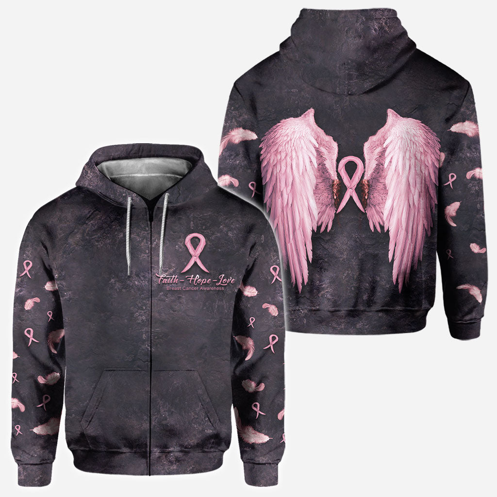 Faith Hope Love Breast Cancer Awareness All Over T-shirt and Hoodie