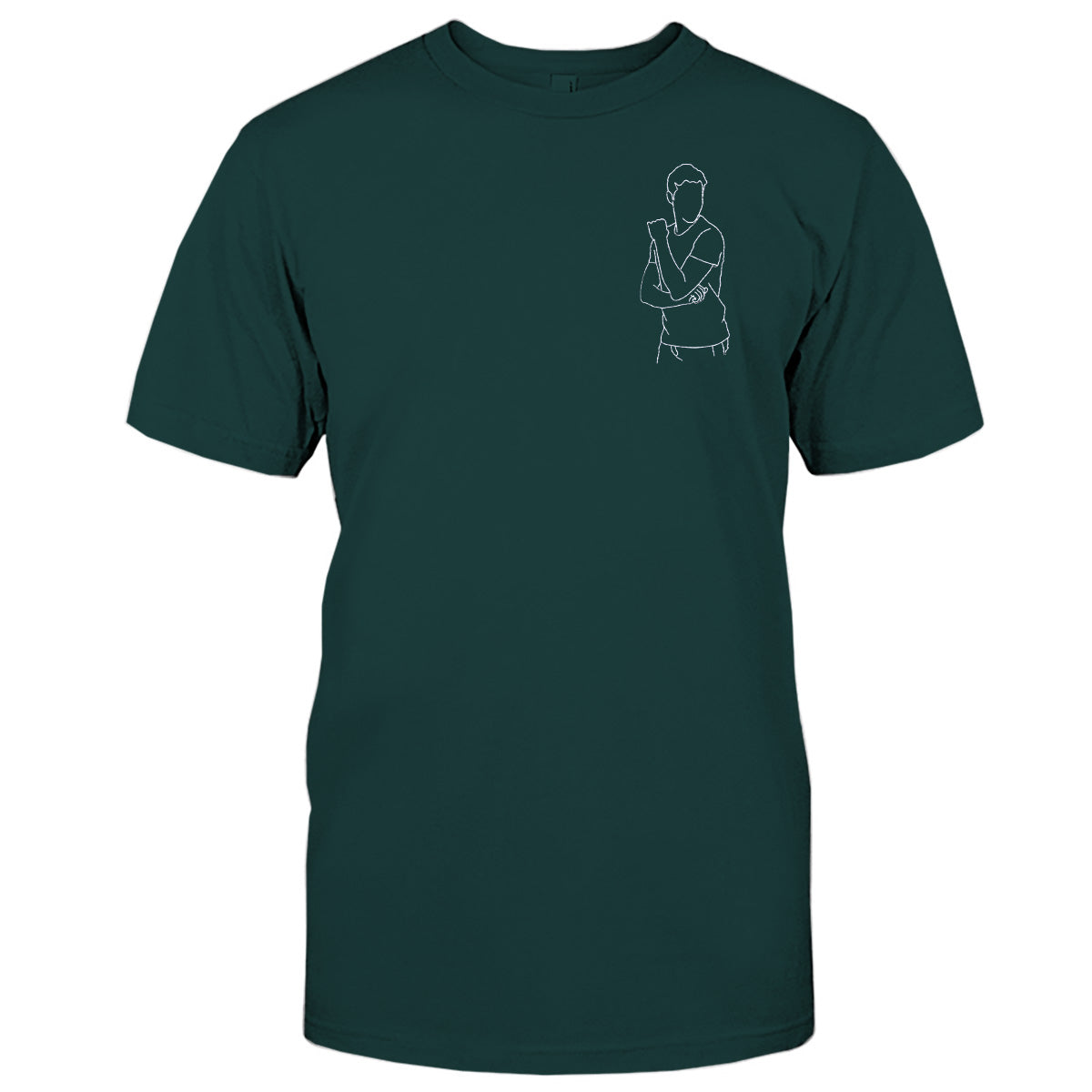 Custom Line Art - Personalized grandson Embroidered T-shirt
