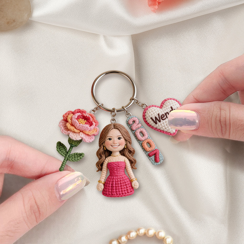 Custom Any Photo - Personalized Birthday Premium Keychain With Charms