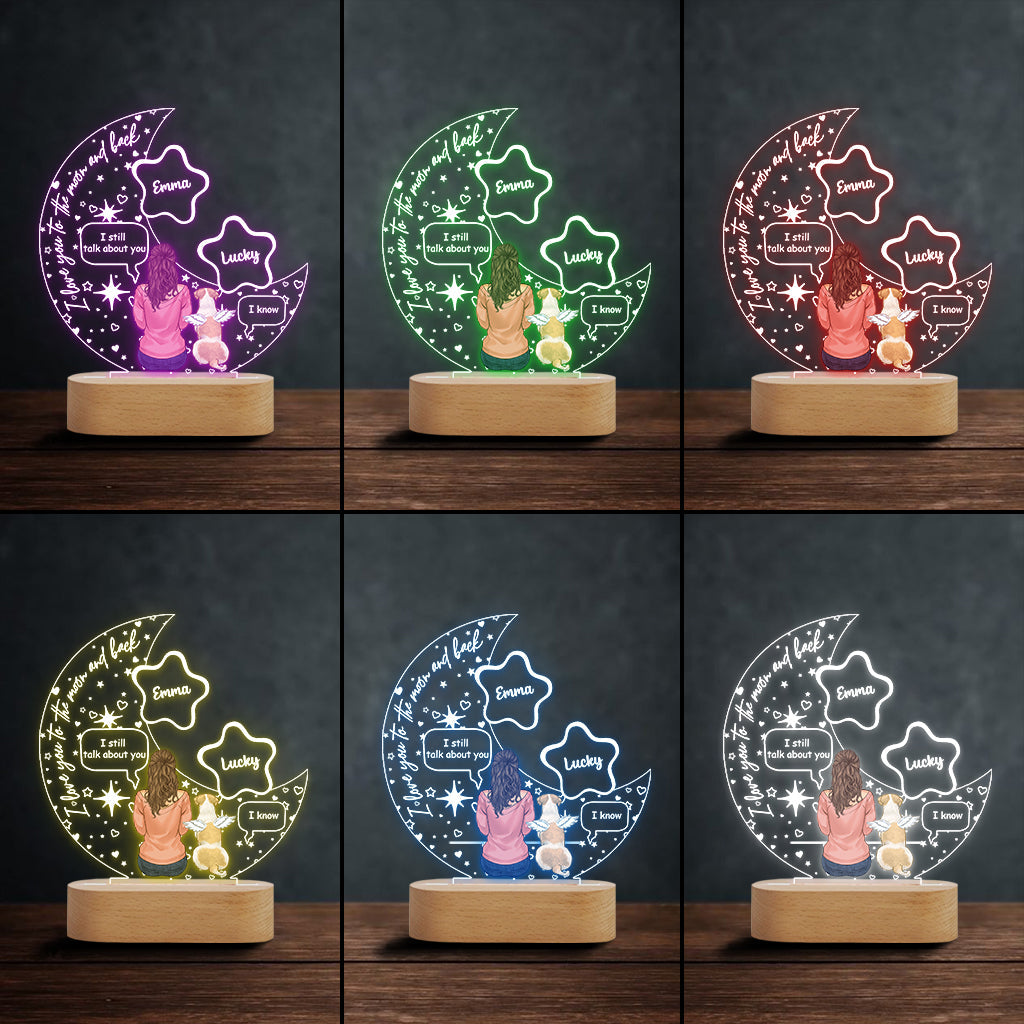 I Miss You - Personalized Dog Shaped Plaque Light Base
