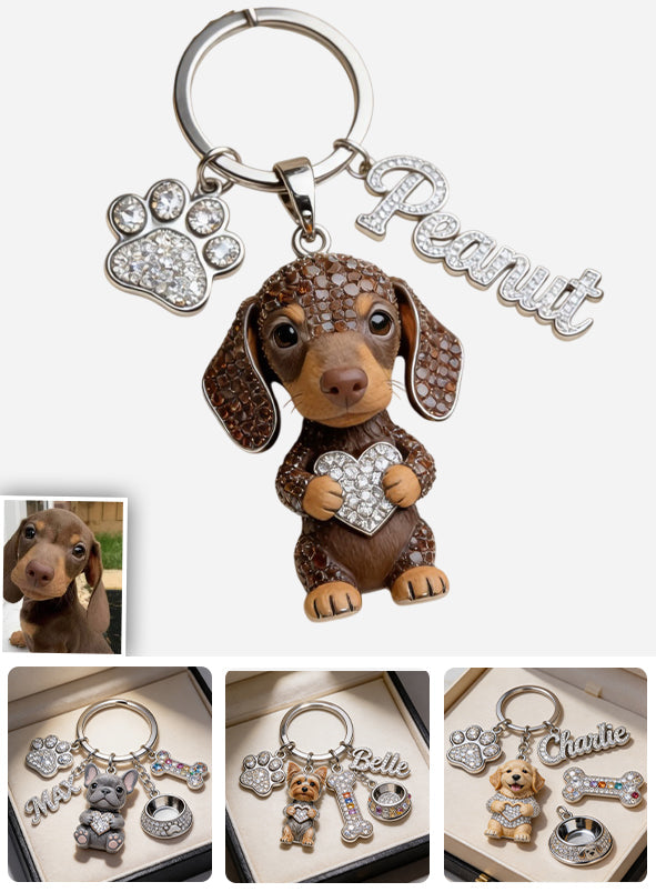 I Love My Dogs - Personalized Dog Premium Keychain With Charms