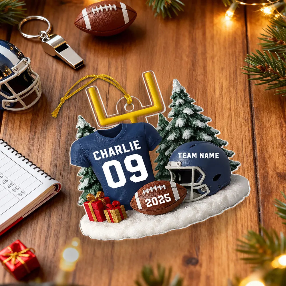 American Football Acrylic Ornament – Perfect Holiday Gift for Football Lovers, Football Team
