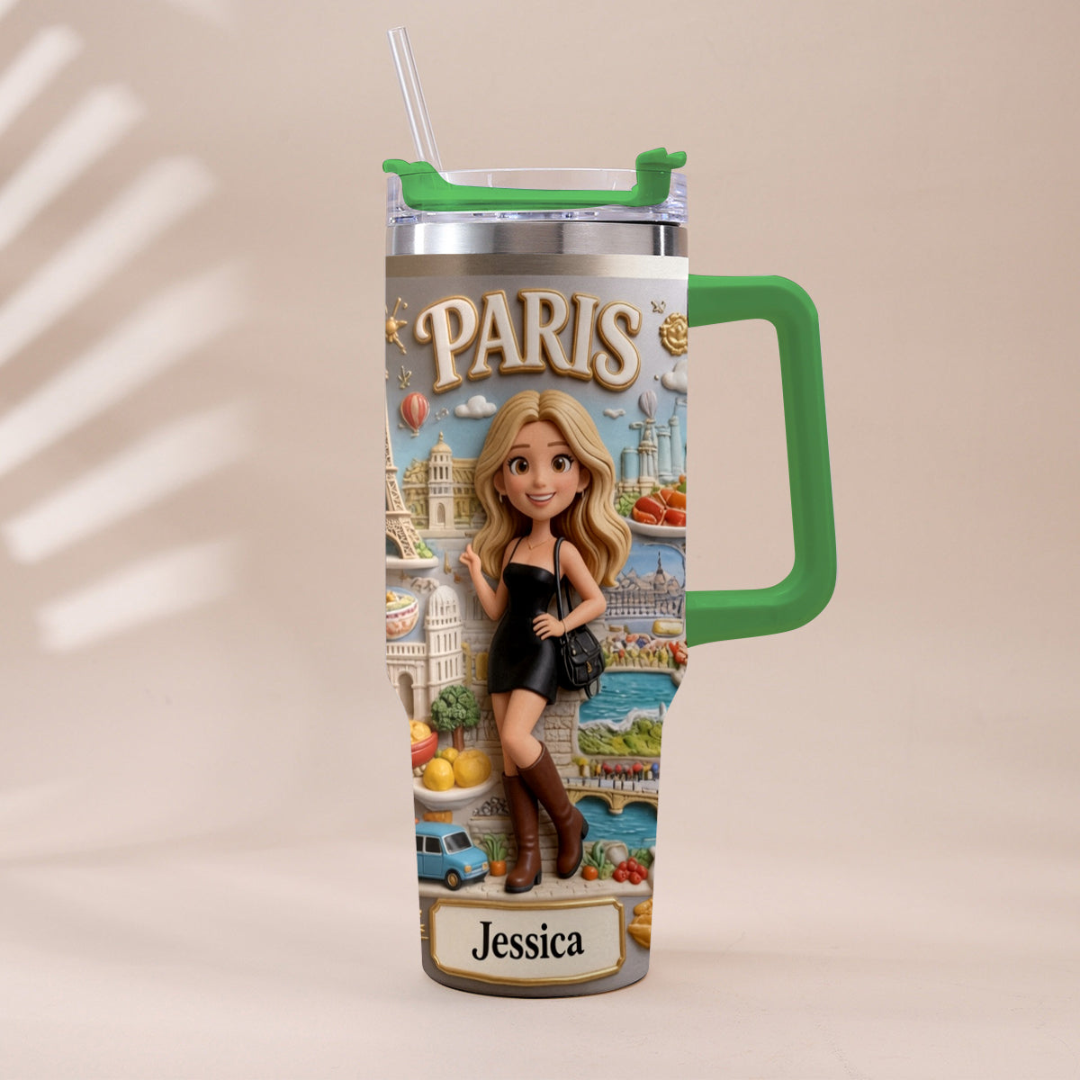 Just A Girl Who Loves Travelling - Personalized Travelling Tumbler With Handle