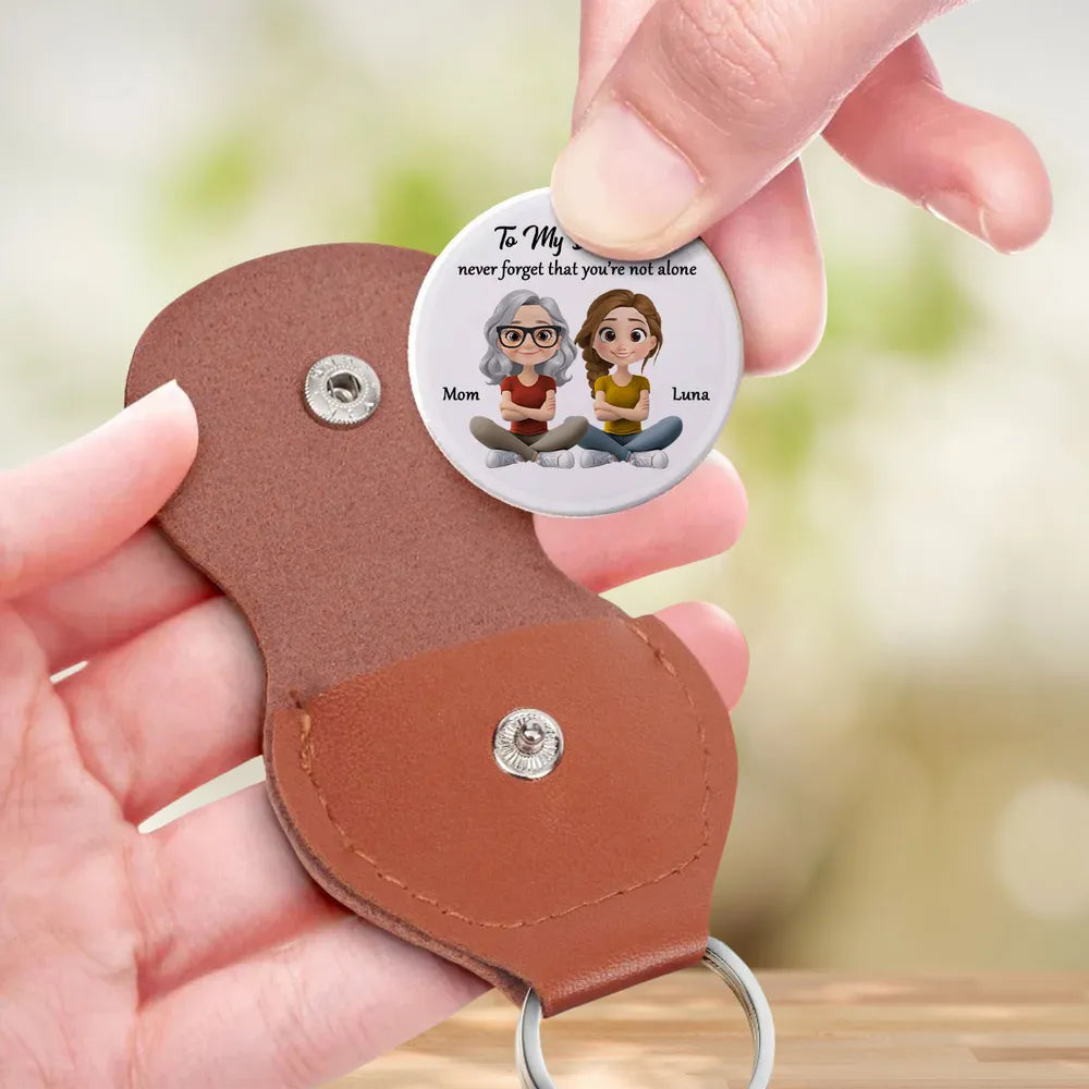 Pocket Hug Personalized Comfort Token, Never Forget That You're Not Alone Quote Gift For Daughter From Mom