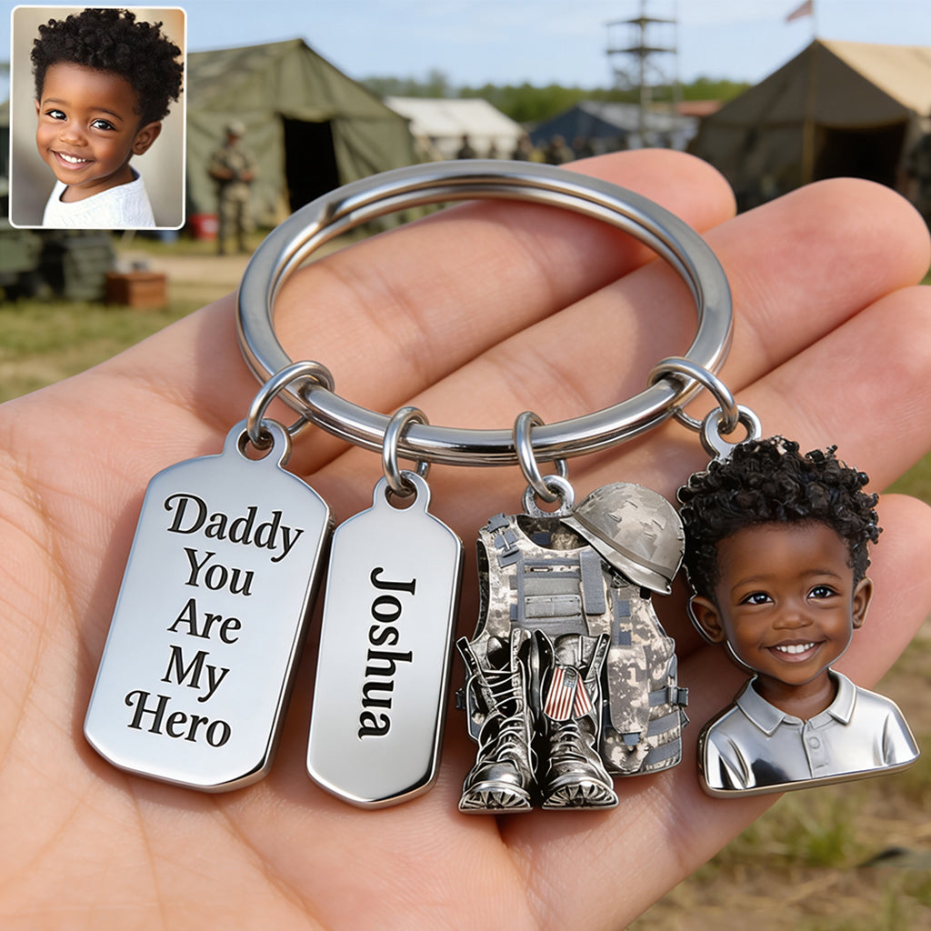 Come Home Safe Daddy - Personalized Veteran Premium Keychain With Charms