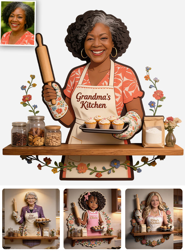 Love Baking - Personalized Baking Wooden Floating Shelf