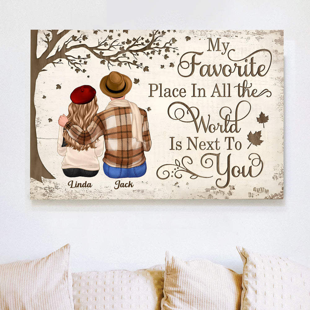 Personalized Couples Poster – Custom Name Romantic Canvas Print