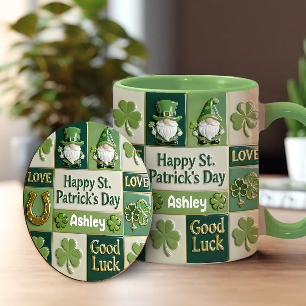 Happy St. Patrick's Day - Personalized Irish Accent Mug & Coaster