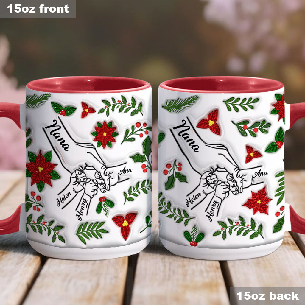 Hold My Hand, Hold My Heart - Personalized Grandma Accent Mug