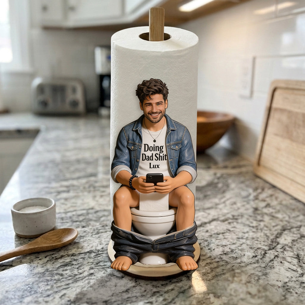 Best Time Of Day - Personalized Father Paper Towel Stand