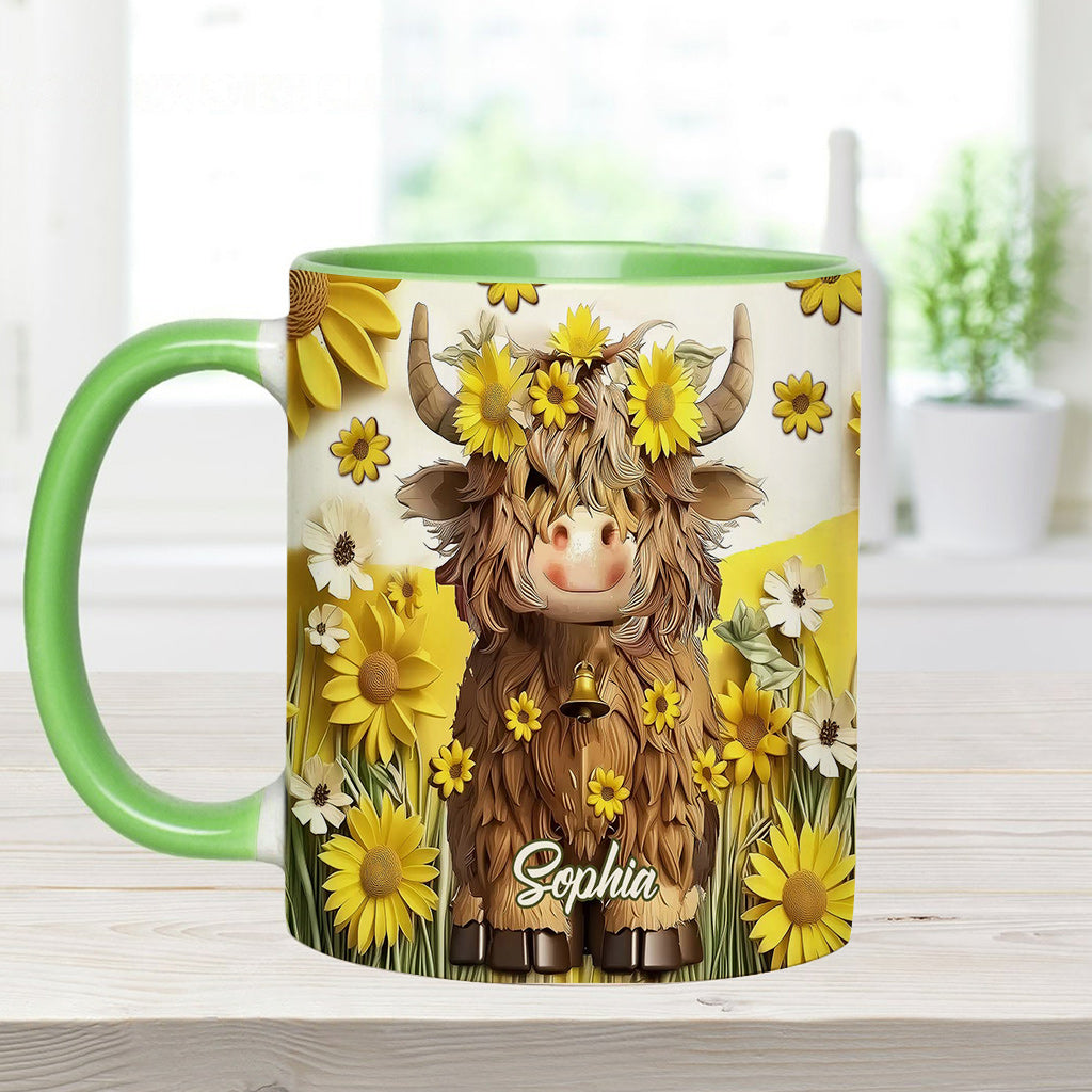 Cute Highland Cow - Personalized Accent Mug