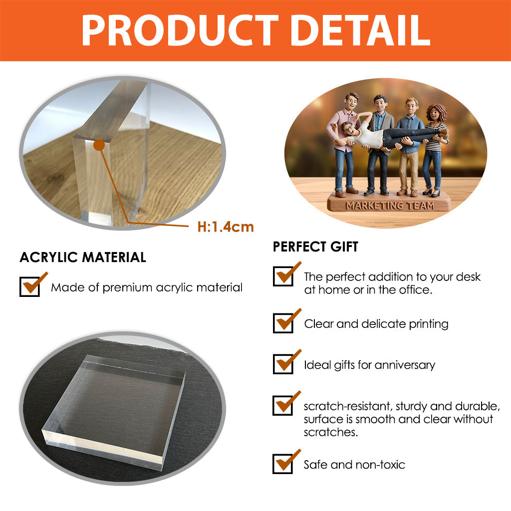 Custom From Any Photo And Text - Personalized Colleague Custom Shaped Acrylic Plaque