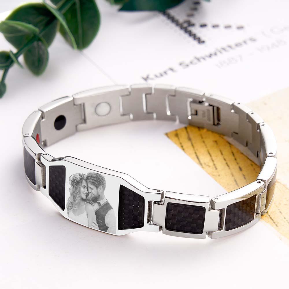Any Photo - Personalized Photo ID Bar Men's Bracelet Bangle