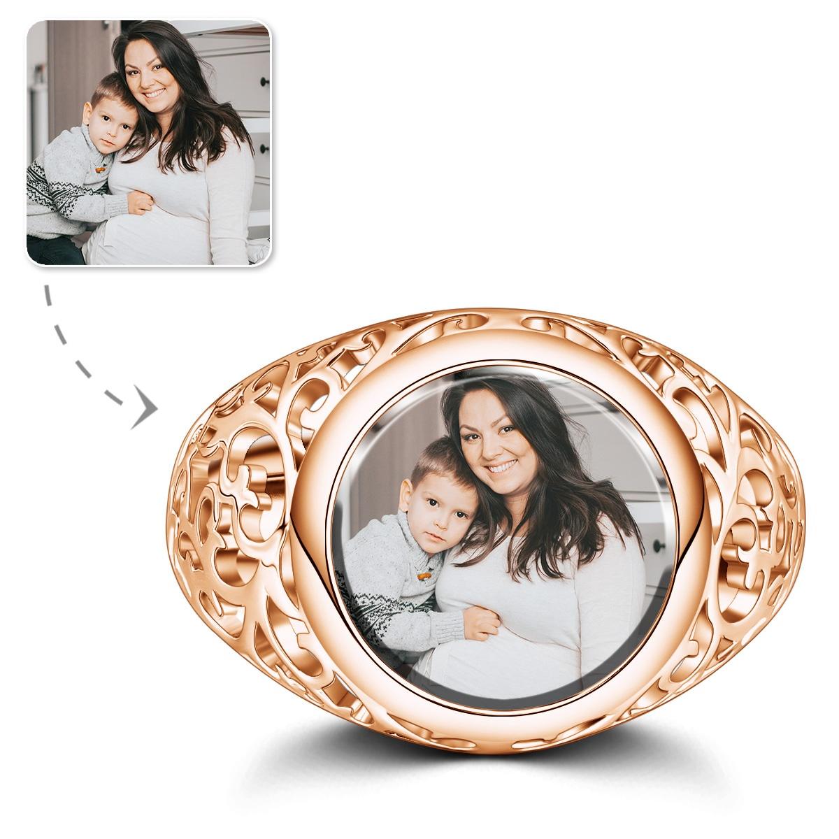 Any Photo - Personalized Round Woman Photo Ring
