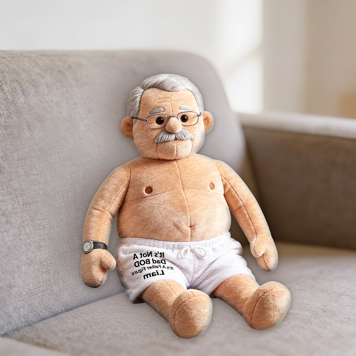 Funny Dad Bod - Personalized Father Premium Faux Fur Pillow