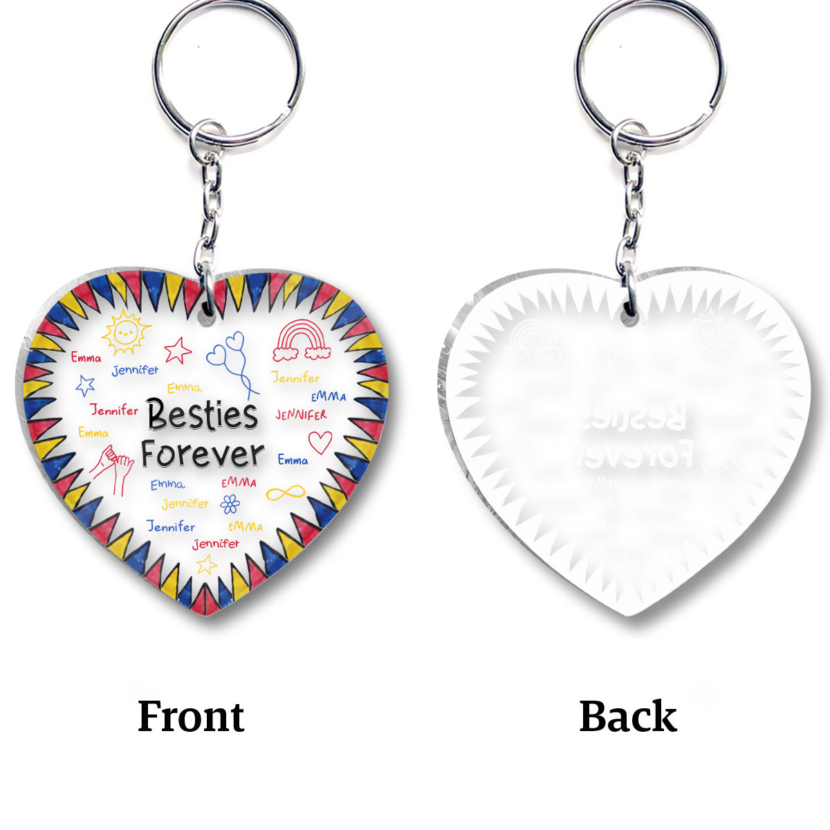 Besties Forever - Gift for friend - Personalized Transparent Keychain