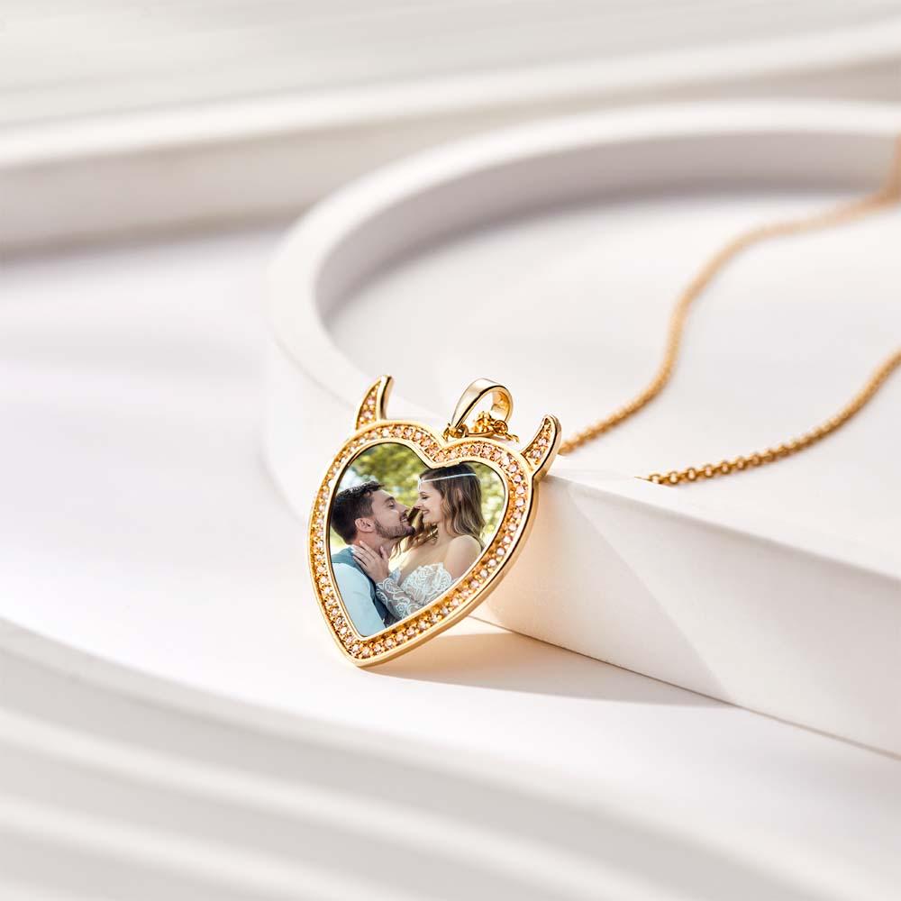 Cute Little Demon - Personalized Cute Demon Engraved Necklace