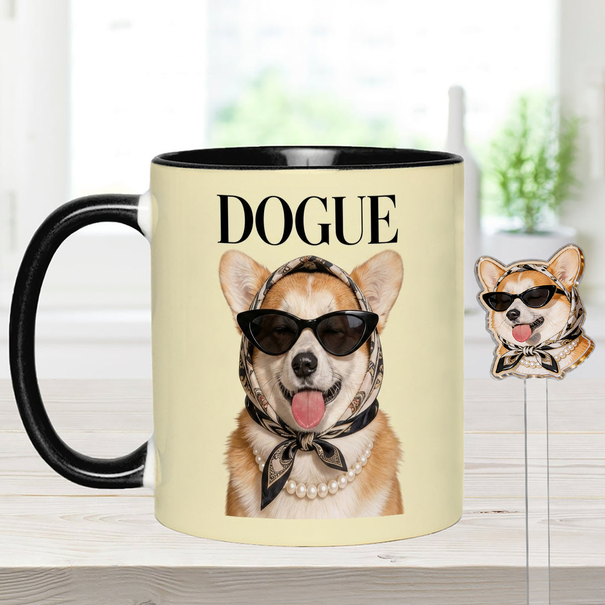 Funny Dog Lovers Gift - Personalized Dog Set Accent Mug with Acrylic Stirrers