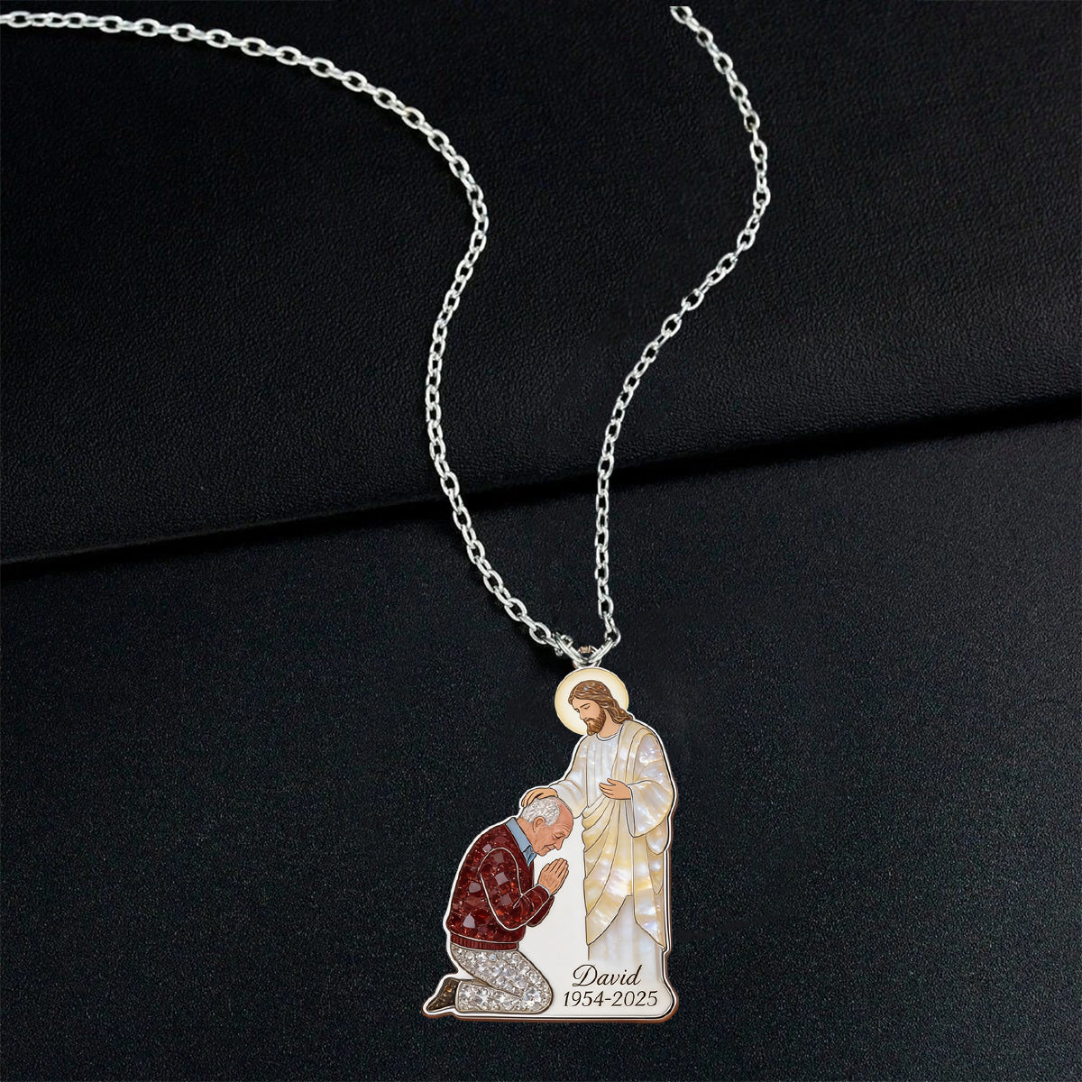 God's Hand - Personalized Christian Shaped Metal Pendant Necklace