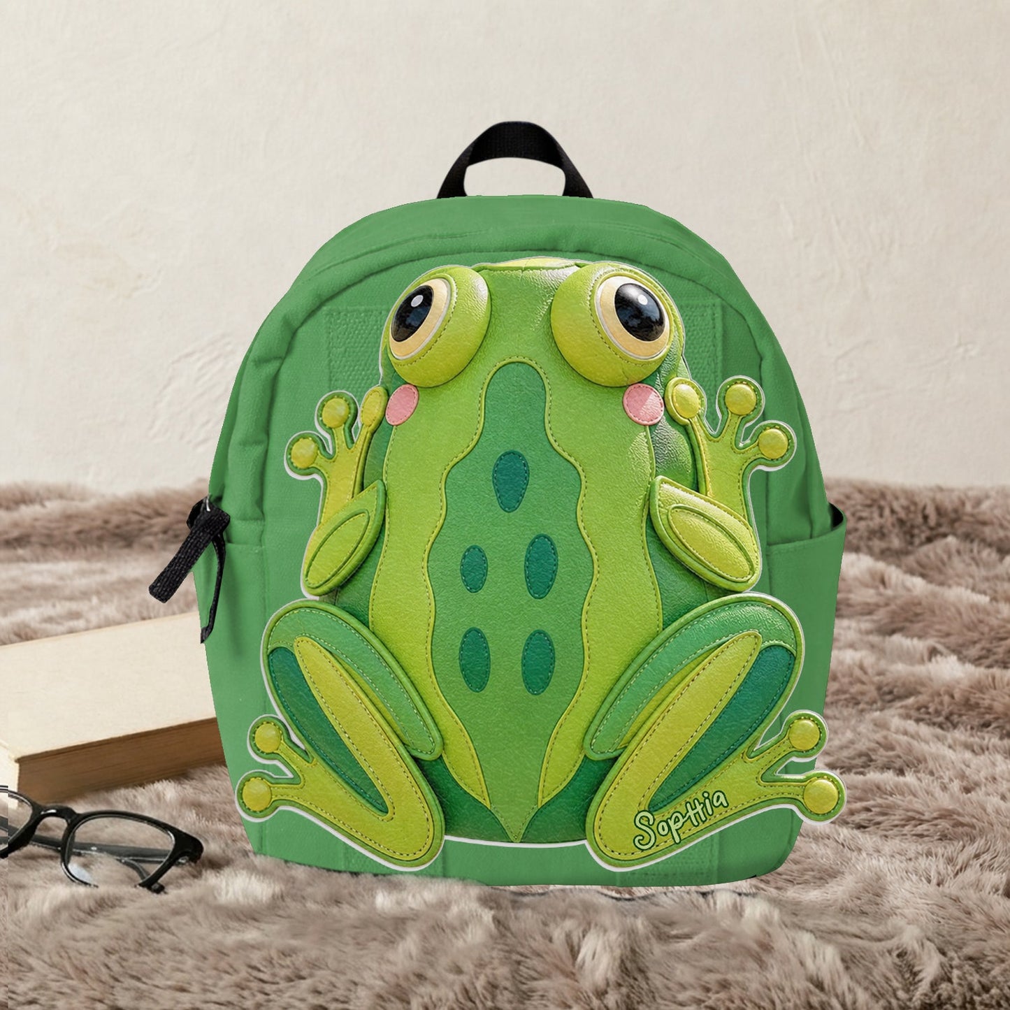 For Who Love Frogs - Personalized Frog Changeable Leather Patch Backpack