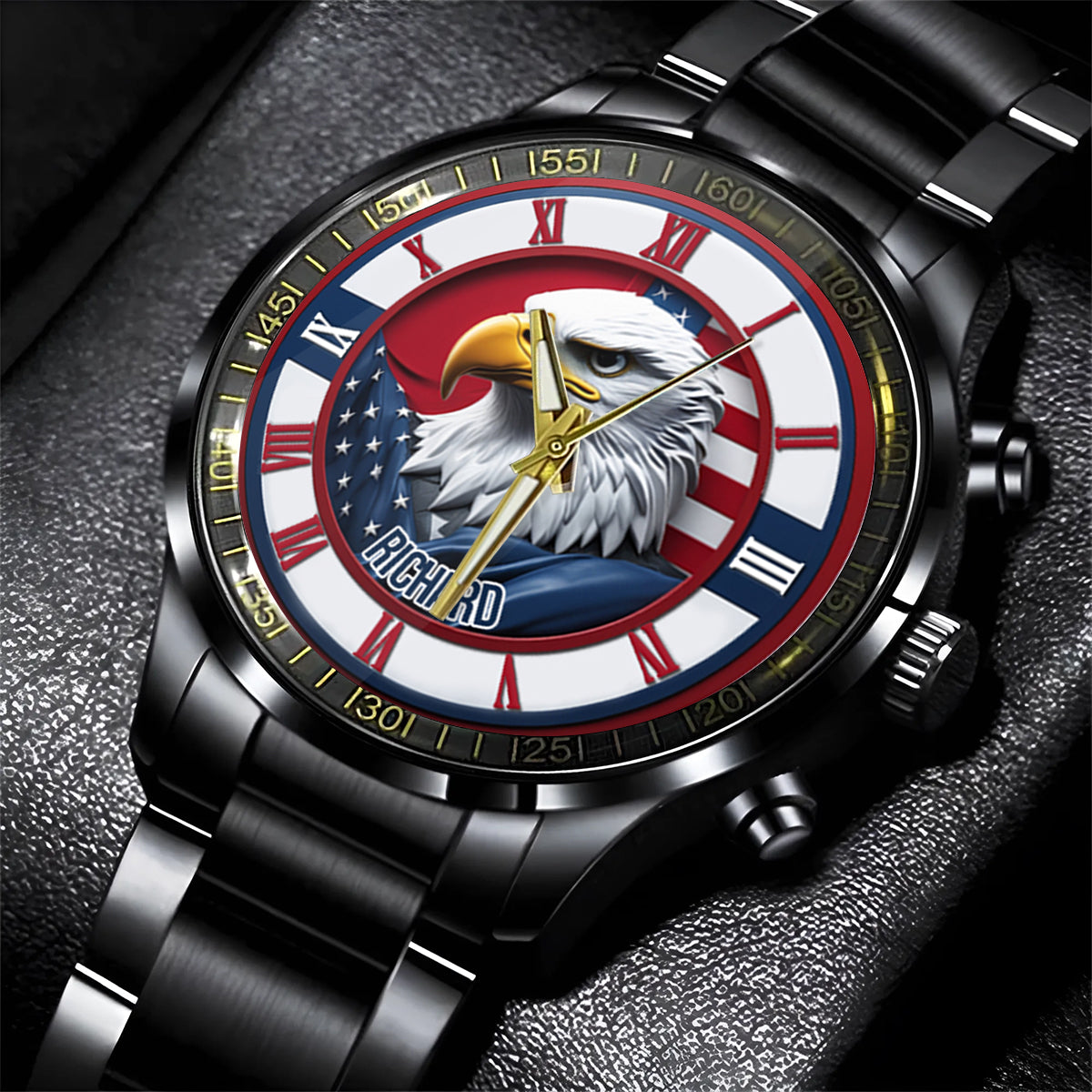 Home Of The Free - Personalized Bald Eagle Hand Watch