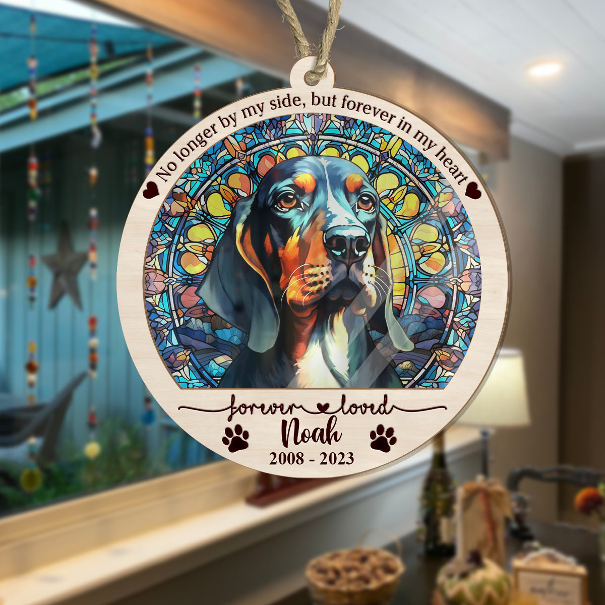 Colorful Dog Cat - Personalized Dog Suncatcher