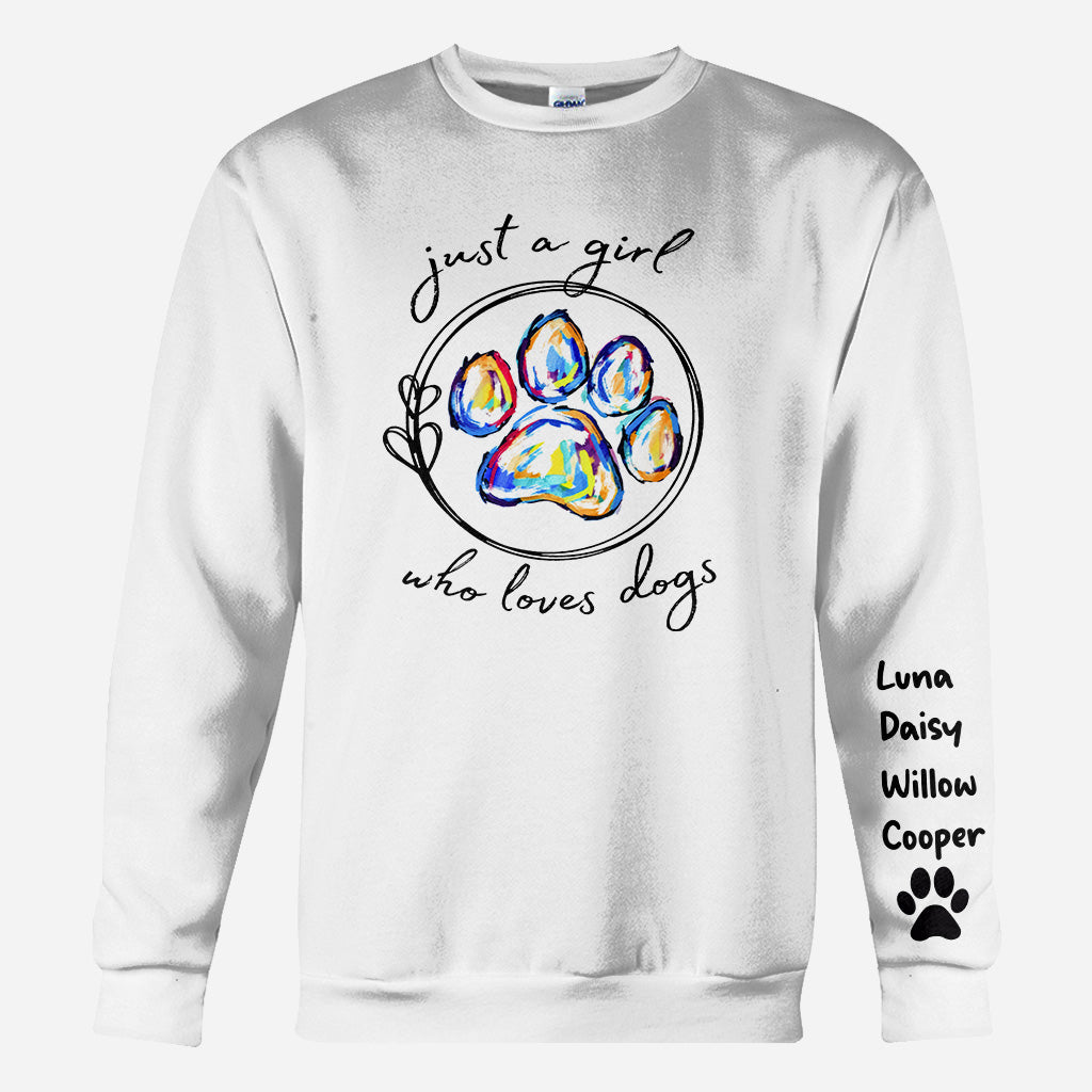 Just A Girl Who Loves Dog - Personalized Dog All Over Shirt