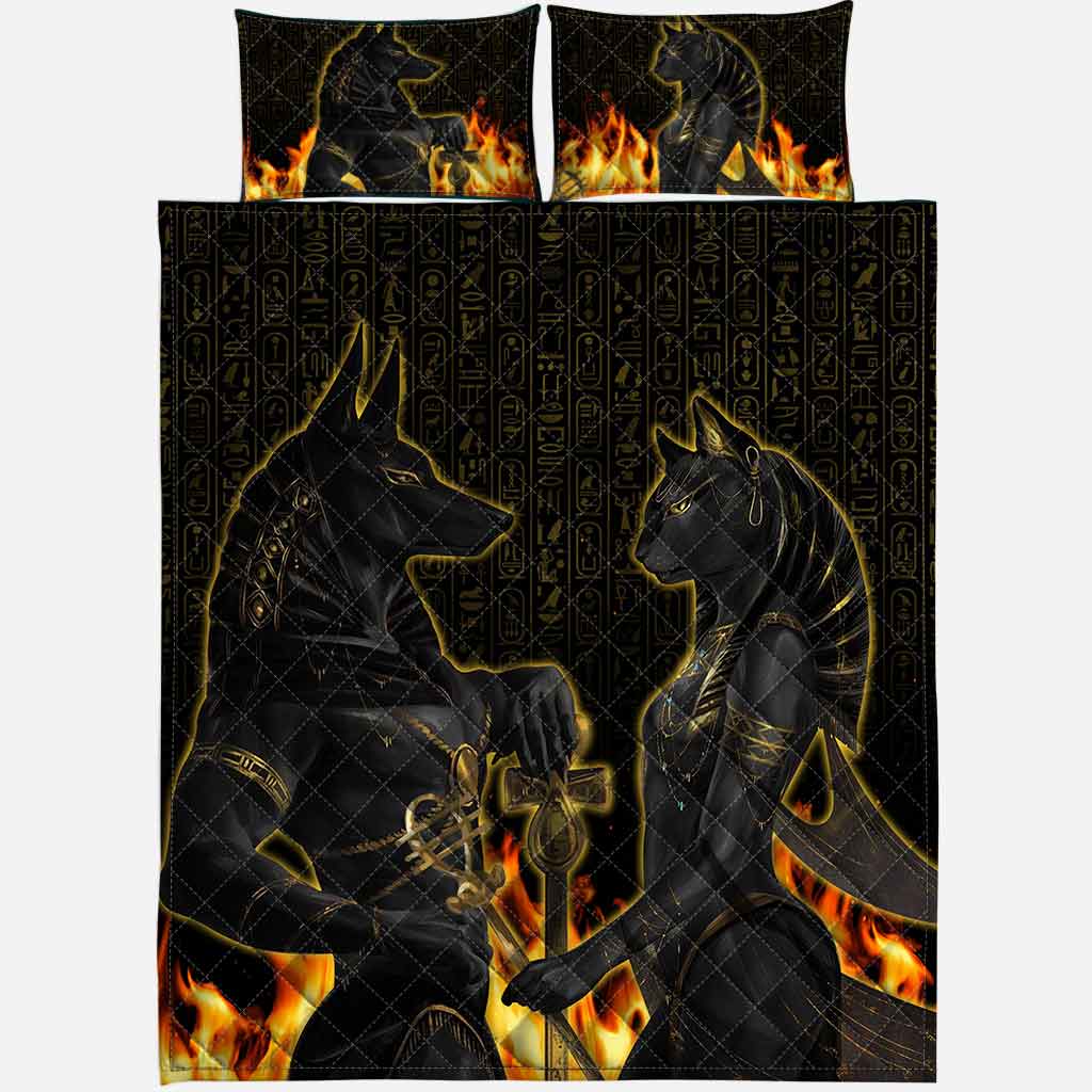 Anubis & Bastet - African American Quilt Set 1121