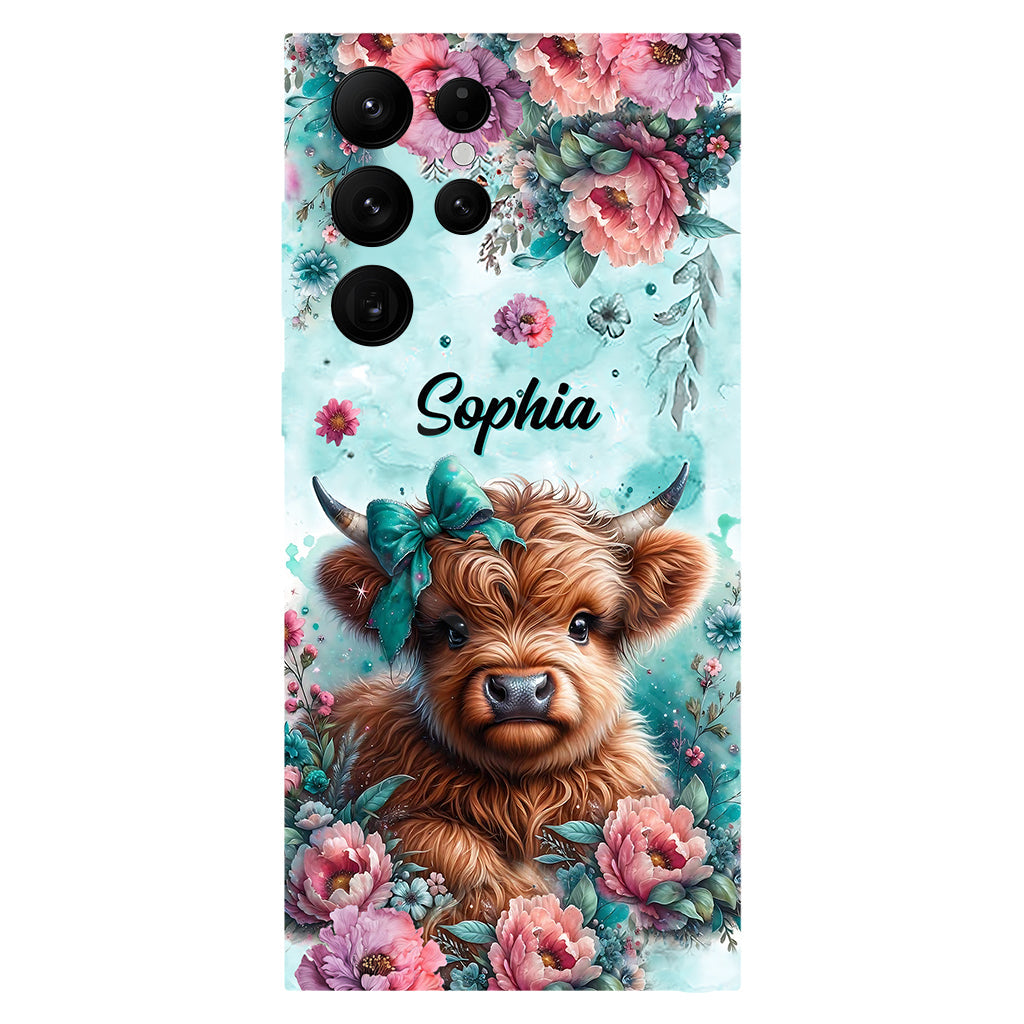 Baby Highland Cow - Personalized Highland Cow Full Print Phone Case