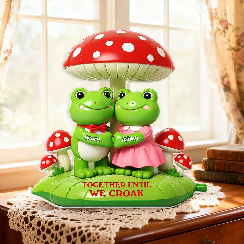 Shaped Acrylic Block Plaque Personalized Frog Love Keepsake Together Until We Croak Sweet Shelf Decor Unique Gift for Wife Husband