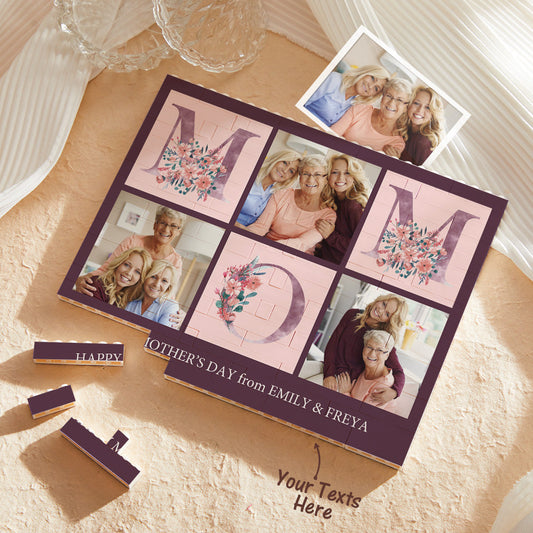 Happy Mother's Day - Personalized Mother Photo Building Block Puzzle