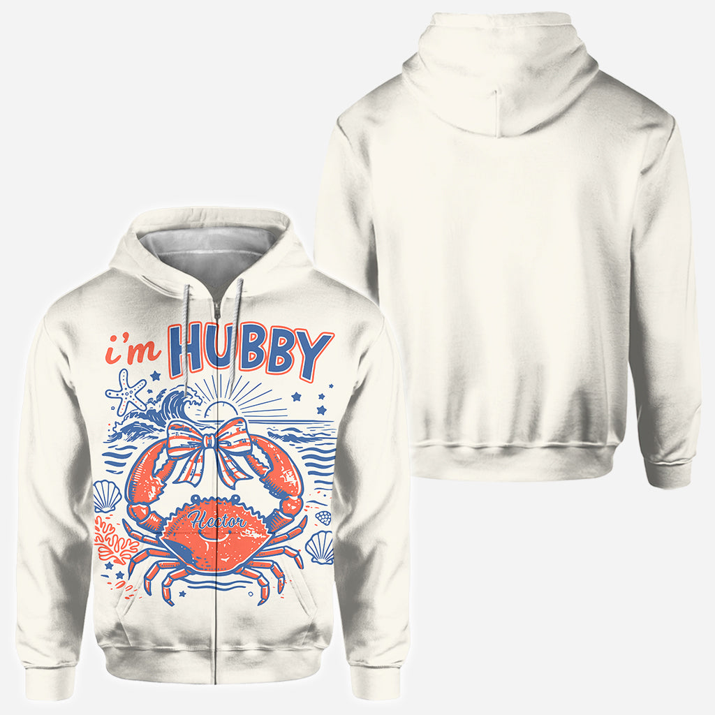 If Crabby Please Return To Hubby - Personalized Couple All Over Shirt