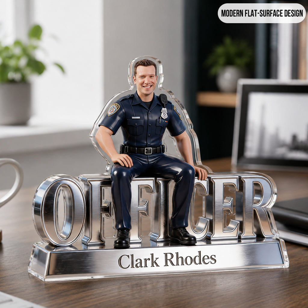 Custom Any Photo - Personalized Police Officer Custom Shaped Acrylic Plaque