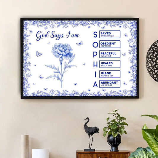 Poster with God Says I Am Religious Letter Design, High Clarity, Inspirational and Surprise Gift