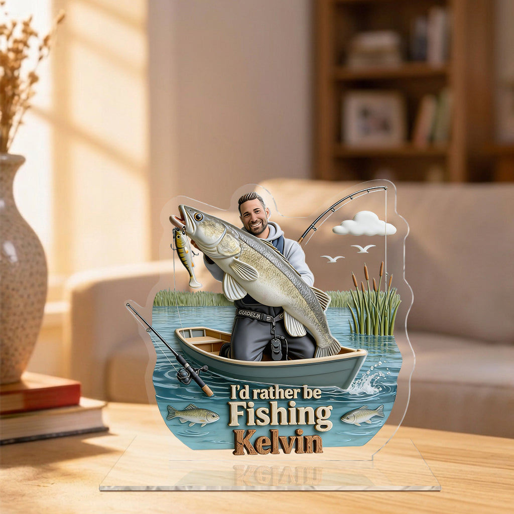 Fishing Is My Therapy - Personalized Fishing 2-Layer Acrylic Freestanding