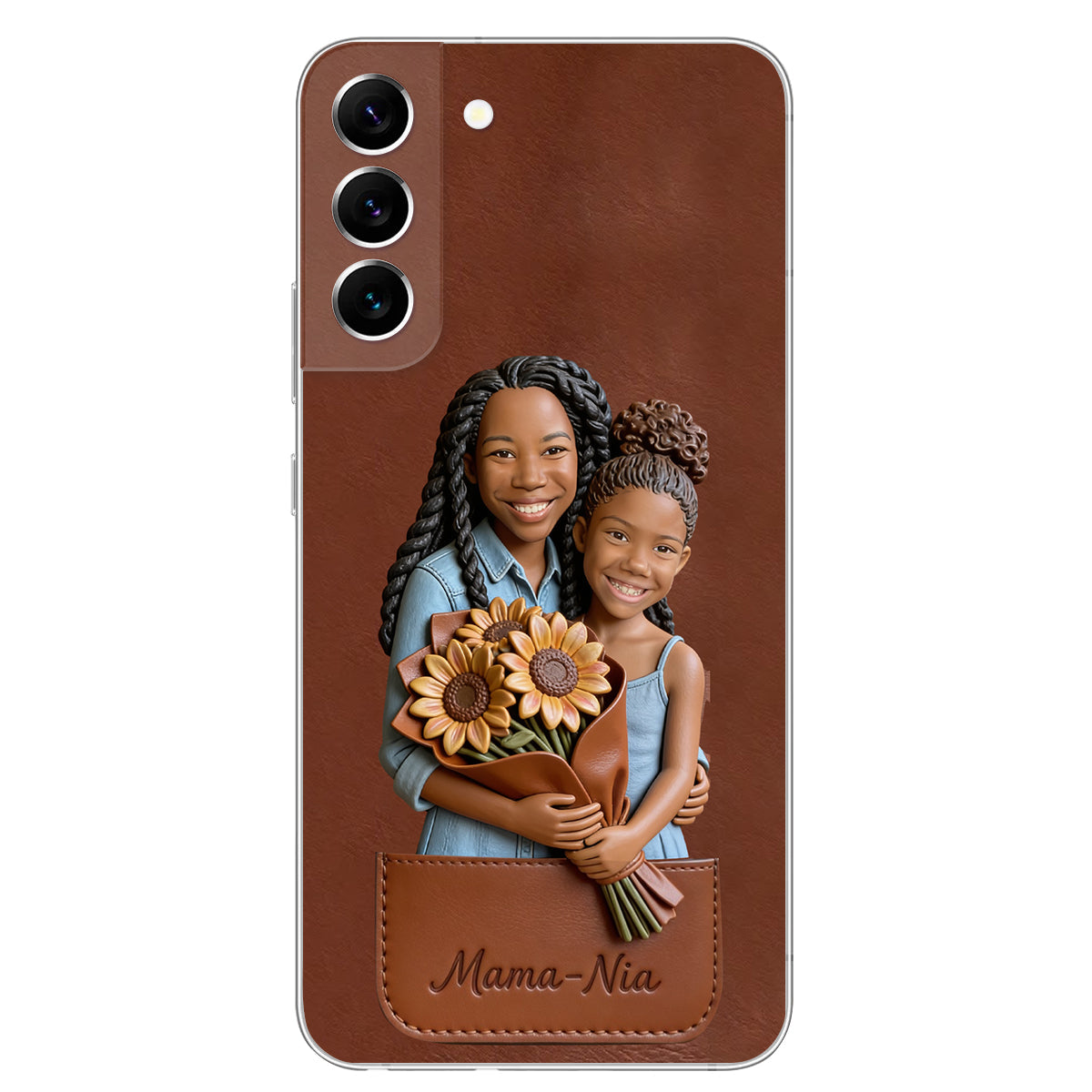 I Love You - Personalized Mother 3D Embossed Leather Phone Case