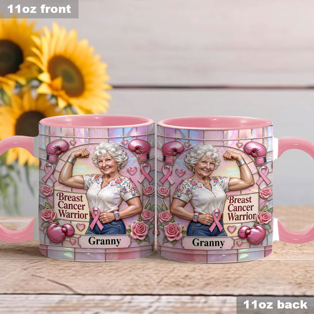 I'm A Warrior - Personalized Breast Cancer Awareness Accent Mug & Coaster