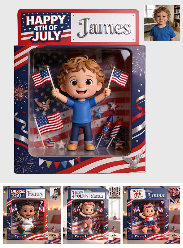 Happy 4th July - Personalized Kid Acrylic Display Box